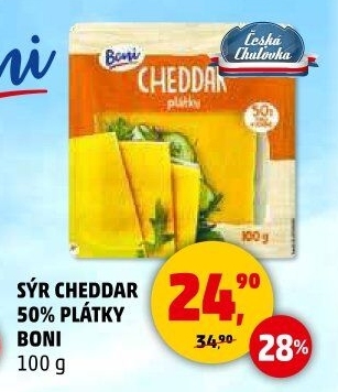 Sýr Cheddar 50% Boni