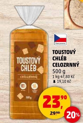 Toustový chléb celozrnný