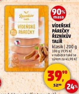 Vídeňské párečky Řezníkův talíř