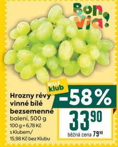 Hrozny bílé bezsemenné Billa Bonvia