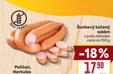 Salám šunkový točený