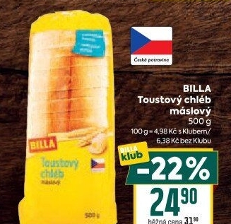 Toustový chléb Billa