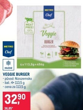Burger Veggie mražený Metro Chef
