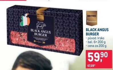 Hamburger mražený Black Angus Metro Premium