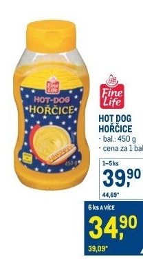 Hořčice na hot dog Fine Life