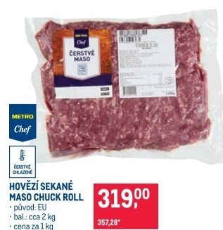 Hovězí sekané maso chuck roll Metro Chef
