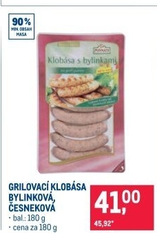 Klobásy grilovací s bylinkami Ponnath