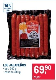 Klobásy Los Jalapeňos Láďa Grileman Kostelecké uzeniny