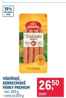 Párky debrecínské premium Krásno