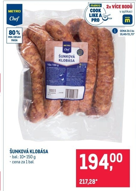Šunková klobása Metro Chef