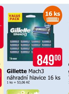 Gillette Mach3 náhradní hlavice 16 ks