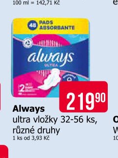 Always ultra vložky 32-56 ks