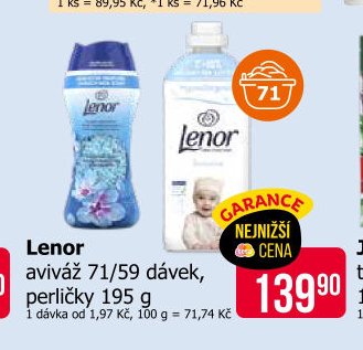 Lenor aviváž 71/59 dávek, perličky 195 g
