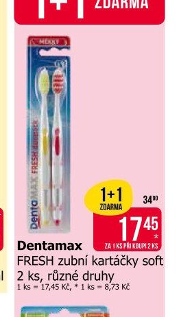 Dentamax FRESH zubní kartáčky soft 2 ks, různé druhy
