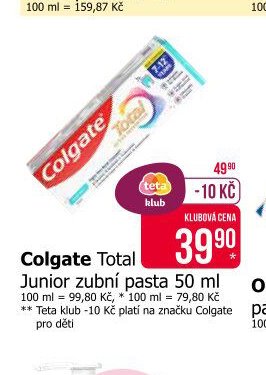 Colgate Total Junior zubní pasta 50 ml