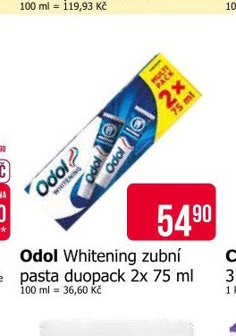Odol Whitening zubní pasta duopack 2x 75 ml