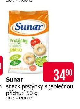 Sunar snack prstýnky s jablečnou příchutí