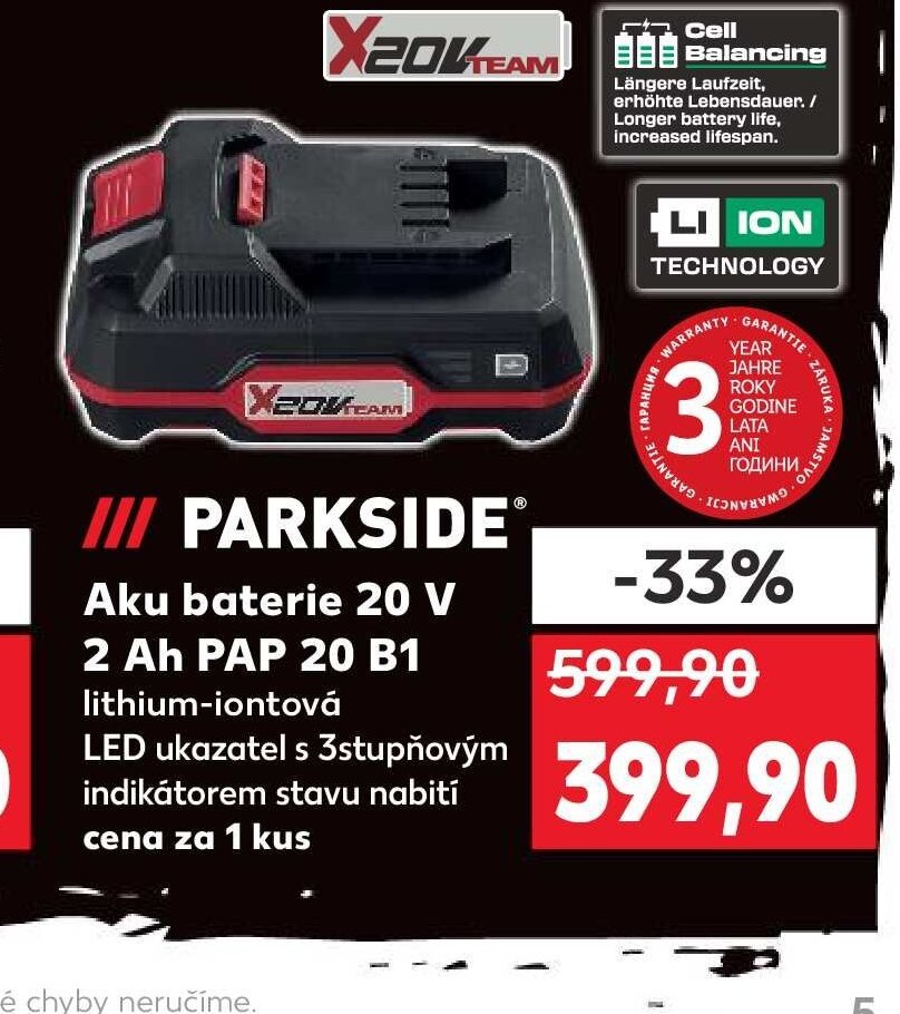PARKSIDE Aku baterie 20 V