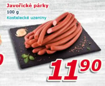 Párky javořické Kostelecké uzeniny