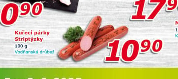 Párky kuřecí striptýzky Vodňanské kuře