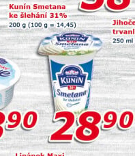 Smetana ke šlehání Mlékárna Kunín 31%
