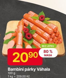 Párky vepřové Bambini Váhala