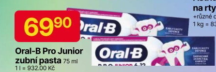 Pasta na zuby dětská Pro Junior Oral-B