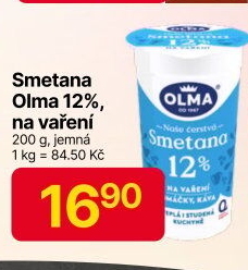 Smetana na vaření Olma 12%