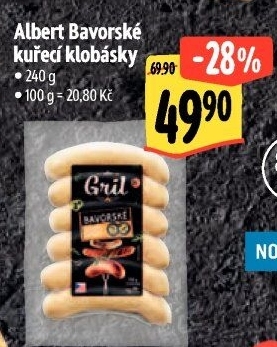 Bavorská klobása kuřecí Albert Gril