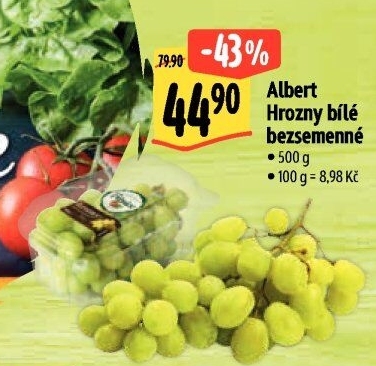 Hrozny bílé bezsemenné Albert