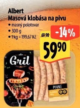 Klobása masová na pivu Albert Gril