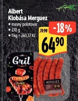 Klobása Merguez Albert Gril