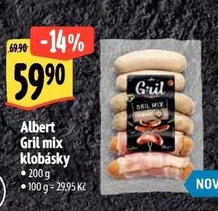 Klobásky Gril mix Albert Gril