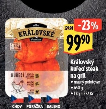 Kuřecí steak na gril Královský Albert