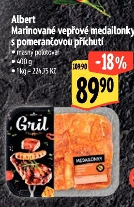 Marinované vepřové medailonky Albert Gril