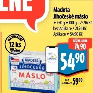 Máslo Jihočeské Madeta