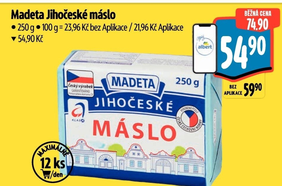 Máslo Jihočeské Madeta