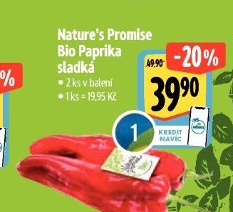 Paprika červená bio Nature'