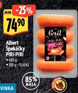 Špekáčky Piri-Piri Albert Gril
