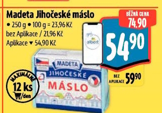 Máslo Jihočeské Madeta