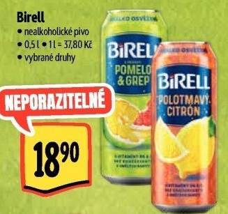 Nealkoholické pivo ochucené Birell