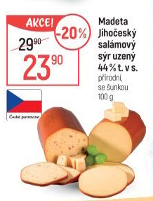 Sýr uzený salámový 44% Jihočeský Madeta
