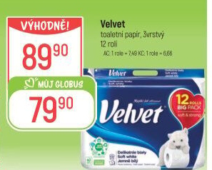 Toaletní papír 3vrstvý Velvet