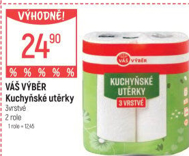 Utěrky kuchyňské 3vrstvé Váš Výběr