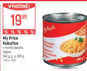Kukuřice sterilovaná My Price