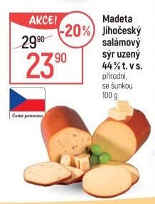 Sýr uzený salámový 44% Jihočeský Madeta