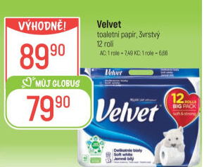 Toaletní papír 3vrstvý Velvet