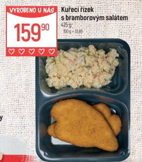 Kuřecí řízek s bramborovým salátem Globus