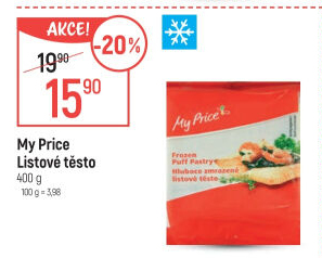 Těsto listové mražené My Price