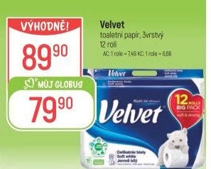 Toaletní papír 3vrstvý Velvet